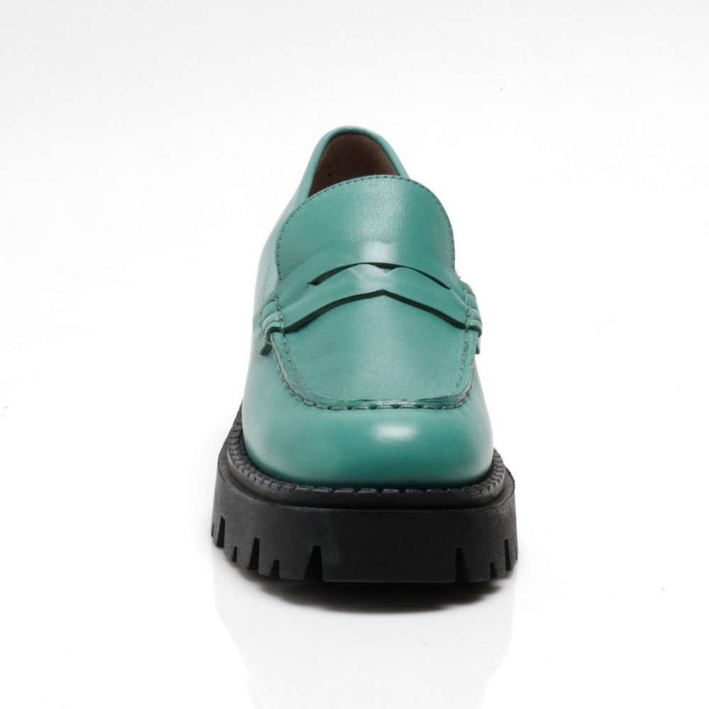 FREE PEOPLE Lyra Lug Sole Loafers / Mountain Spring - Picture 8 of 12